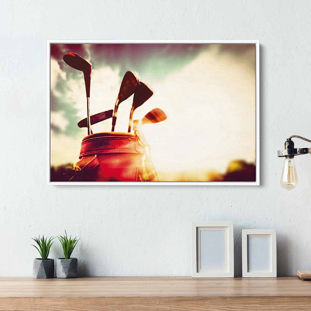 Beige Golf Wall Art Canvas Print 3201 - Modern Home & Office Decor for Golf Lovers