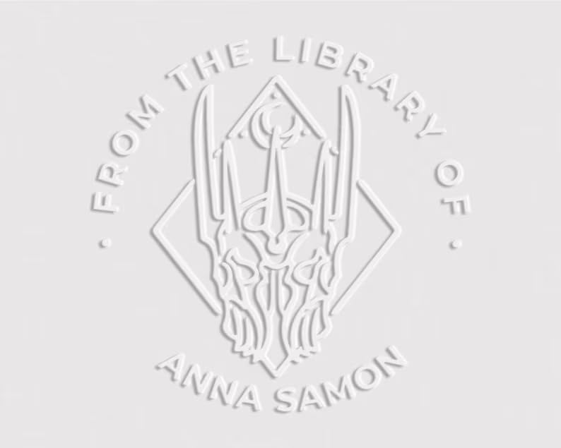 Custom Personalized Book Embosser Stamp - Fantasy Novel, Swords, Lord of The Rings & Harry Potter Inspired - Unique Teacher Gift & New Year Present for Book Lovers - Perfect for Libraries, Book Collections & Special Occasions
