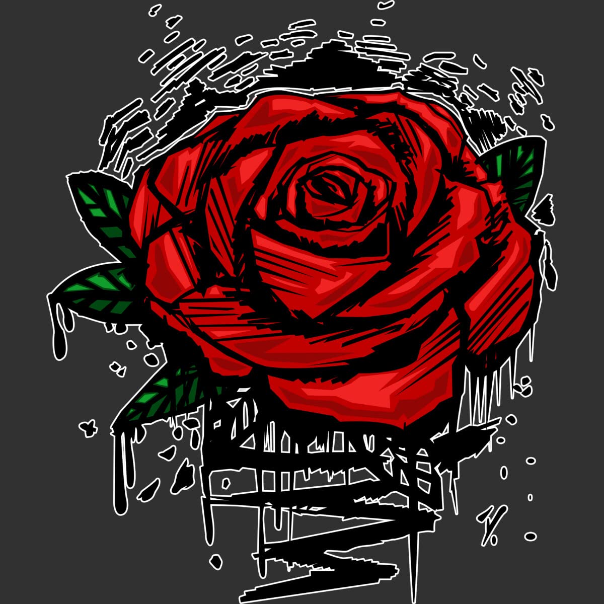 Design By Humans Men's Rugged Rose Graphic Tank Top by Adamzworld - Soft Cotton Muscle Tee for Gym, Casual Wear & Summer Outfits