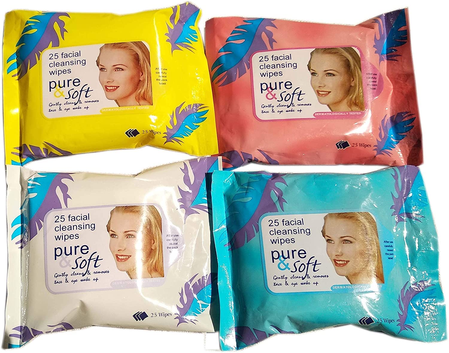 Elecsera Pure & Soft Facial Tissues - Gentle Makeup Remover Wipes for Women & Girls - Hypoallergenic & Moisturizing - Pack of 4 (100 Count) - Perfect for Travel, Gym & Daily Skincare Routine