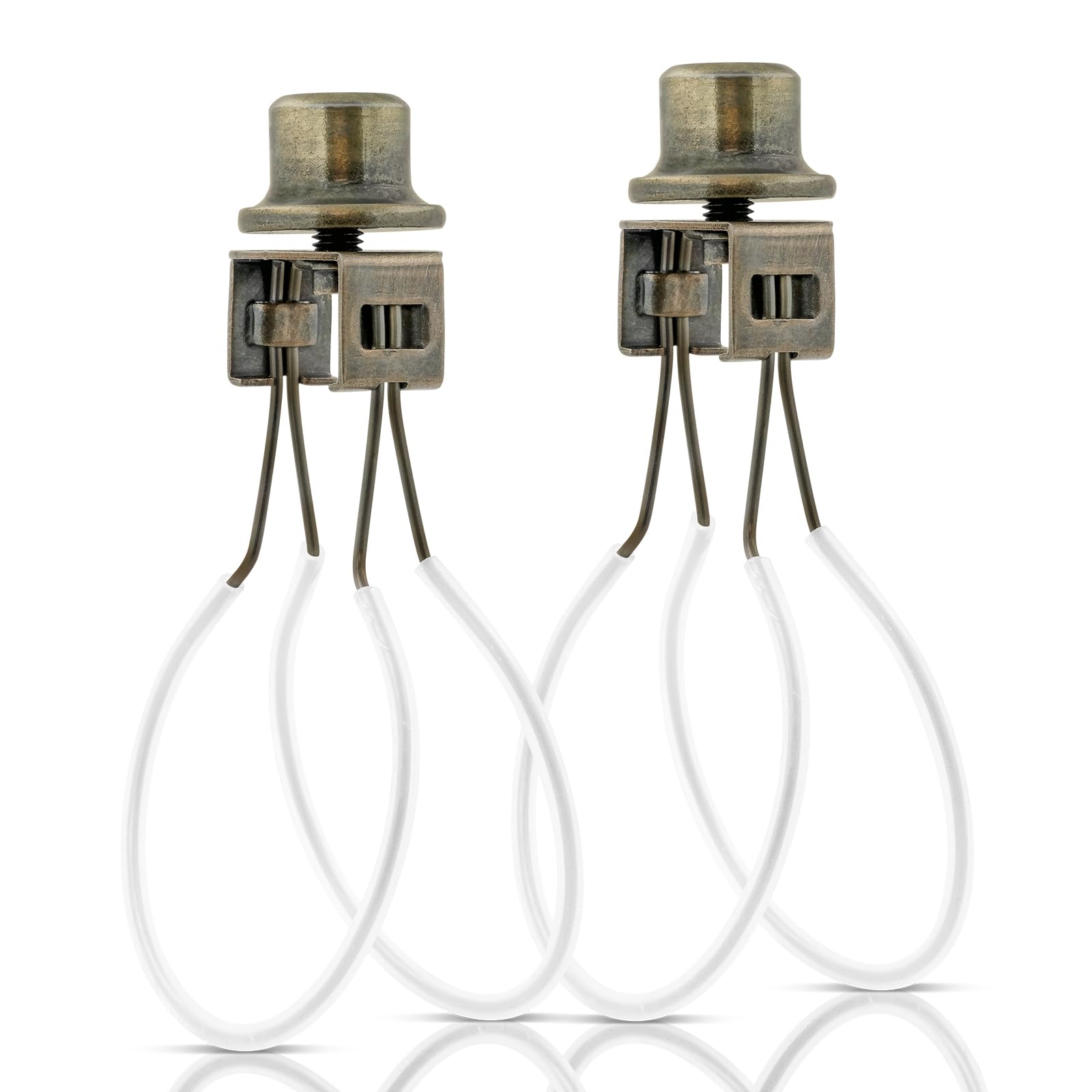 Bronze Clip-On Lampshade Adapter with Finial & Levelers - 2 Pack for Secure Shade Placement - Perfect for Table Lamps, Floor Lamps & Home Decor