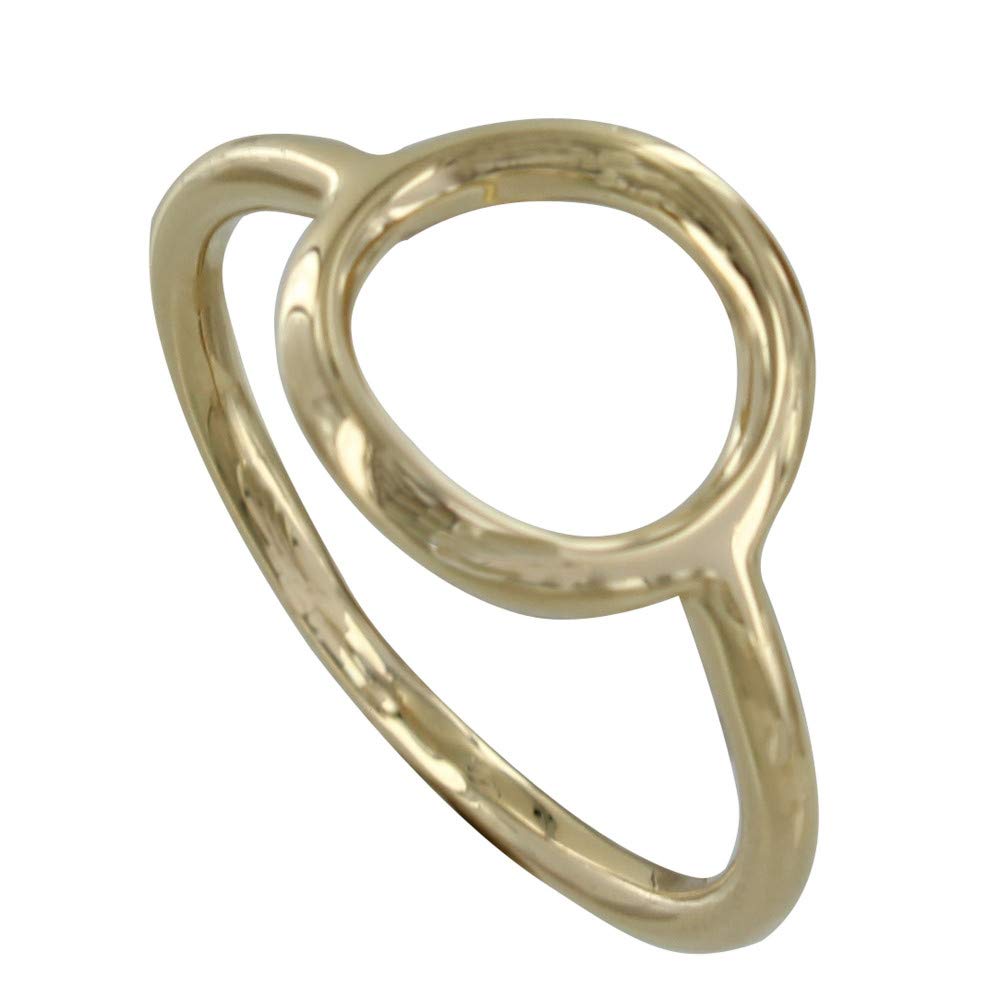 Les Poulettes Jewels - 14K Gold Plated Circle Ring for Women, Minimalist Stackable Band, Dainty Jewelry Gift for Her - Perfect for Everyday Wear, Date Nights & Special Occasions