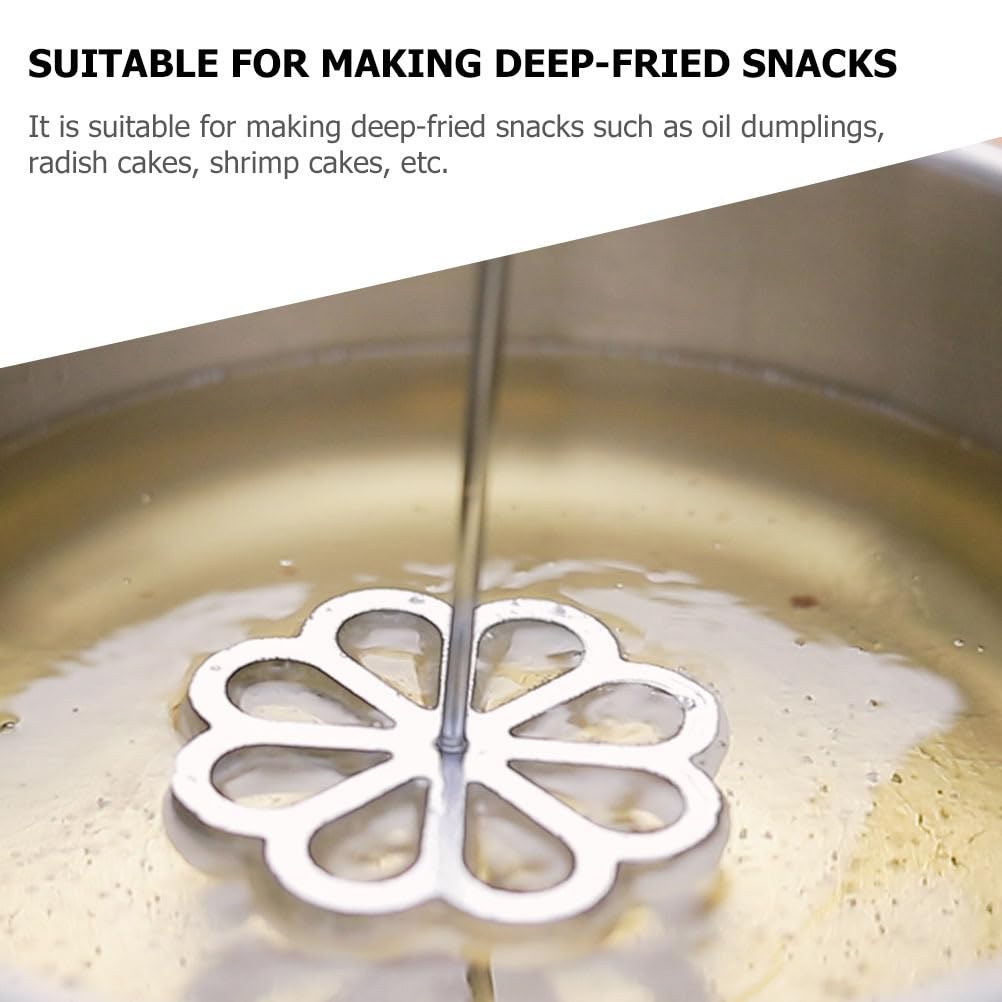 HEMOTON 1 Set Bunuelos Mold with Handle - Rosette & Lotus Flower Cookie Maker, Aluminum Waffle & Achappam Mold Set - Perfect for Making Traditional Rosette Bunuelos, Waffles and Festive Cookies at Home