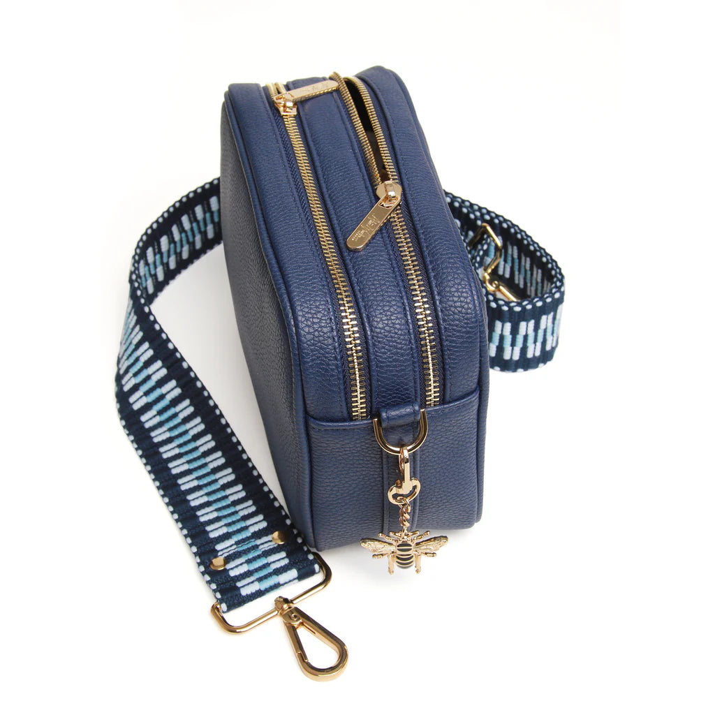 Alice Wheeler Soho Camera Crossbody Bag for Women - Stylish Navy Blue Leather Shoulder Purse - Perfect for Travel, Street Photography & Everyday Use