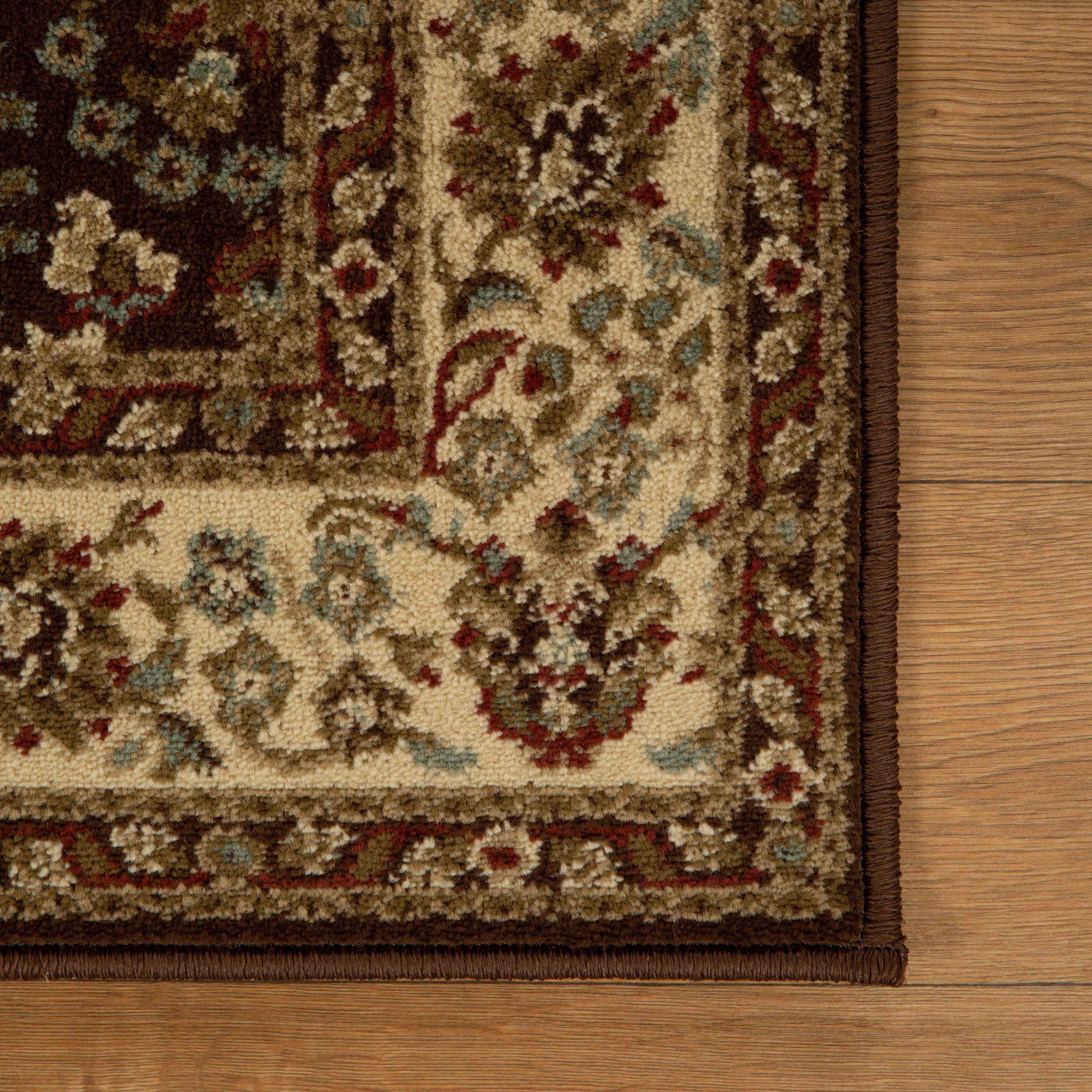 Handmade Oriental Floral Scroll Area Rug - Non-Slip Traditional Indoor Carpet for Living Room, Bedroom, Hallway | Boho Home Decor & Meditation Space Accent