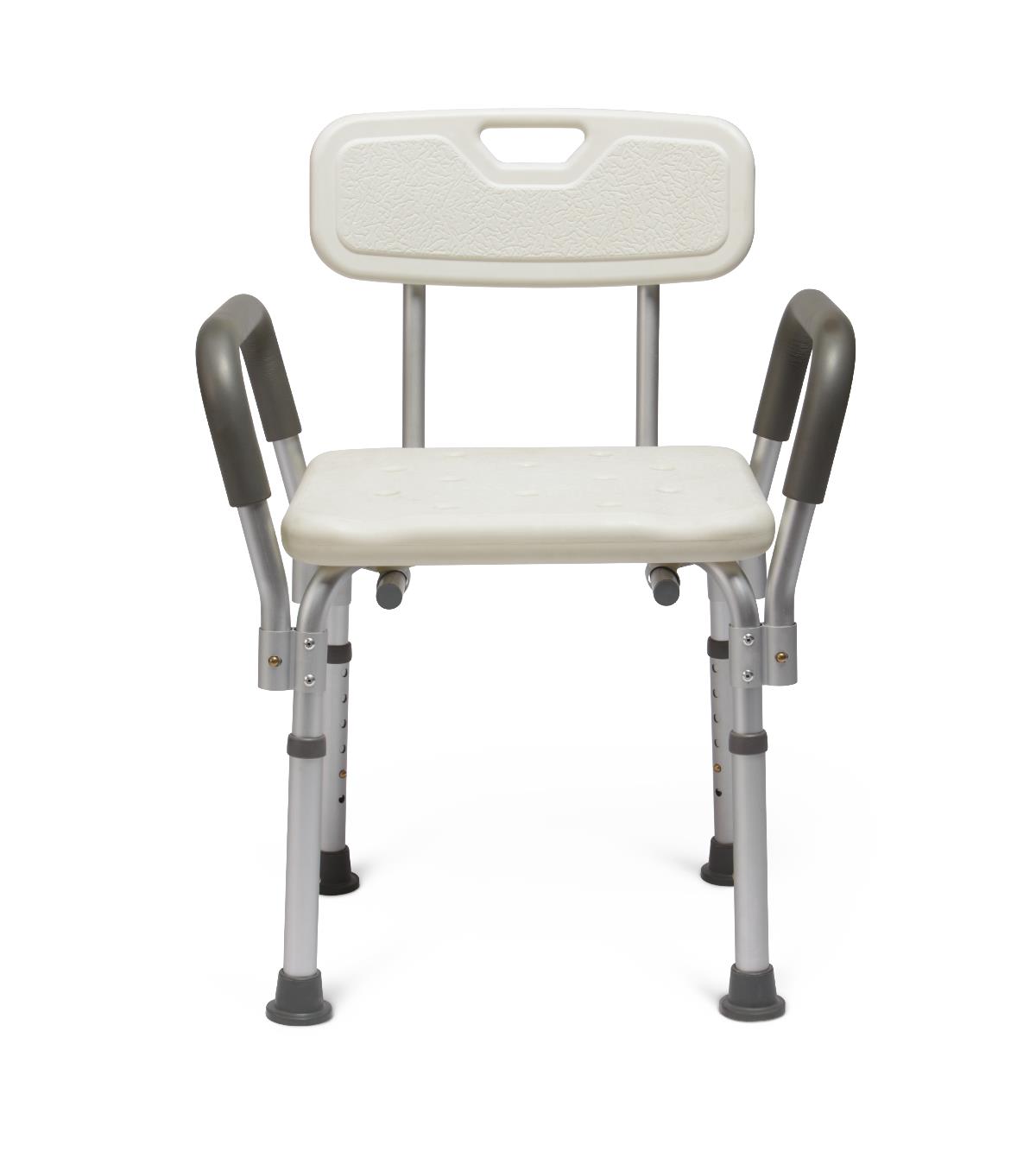 Medline Shower Chair with Arms and Back Support - Sturdy Bath Seat for Elderly & Disabled - Non-Slip Bathroom Safety Chair for Seniors & Handicapped (Use in Showers, Bathtubs & Wet Rooms)