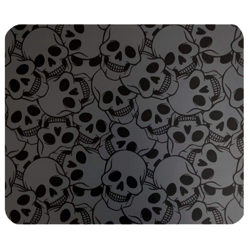 Ergonomic Computer Mouse Pad with Non-Slip Base - Gothic Stacked Skulls Design Office Desk Mat for PC/Laptop - Perfect for Gaming, Work & Home Office Decor