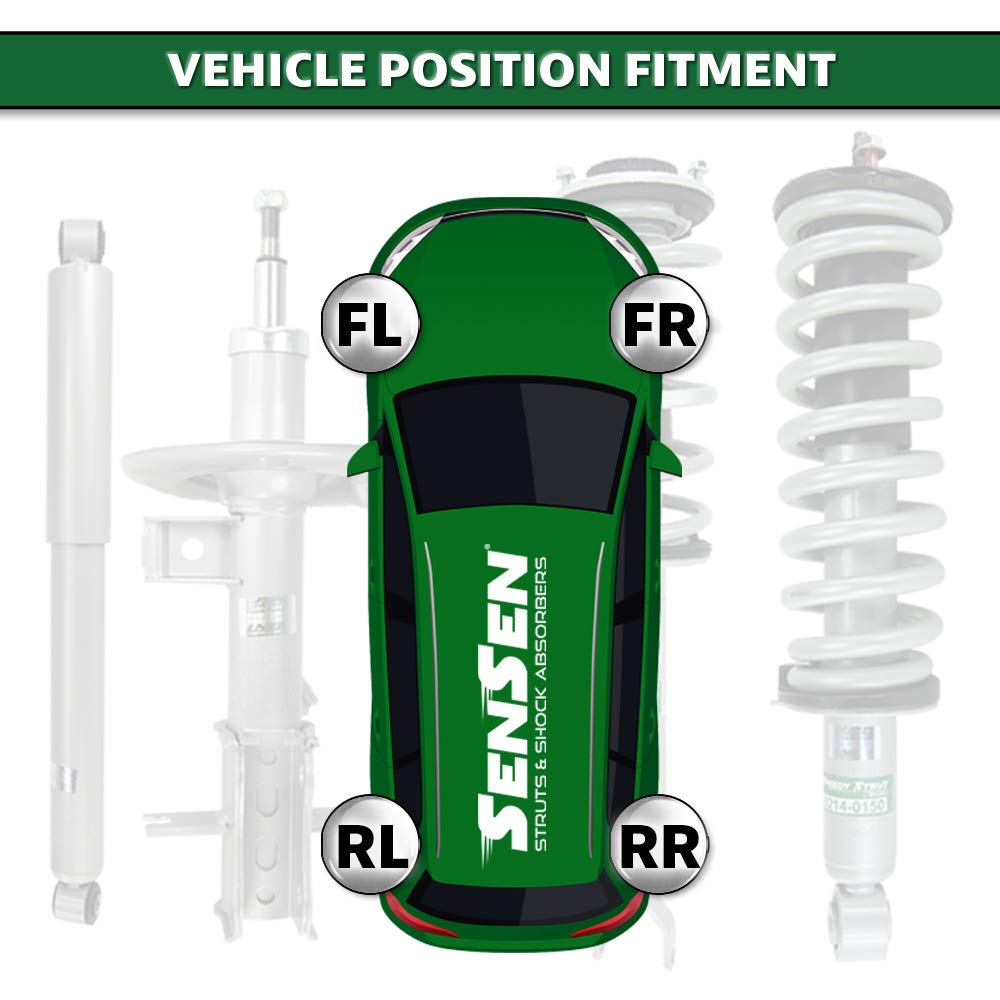 SENSEN 108400-SH Front & Rear Complete Strut Assembly Shocks - Compatible with 2014 Chevrolet Silverado 1500 RWD | Left & Right Side Replacement | Smooth Ride for Off-Road & Daily Commuting