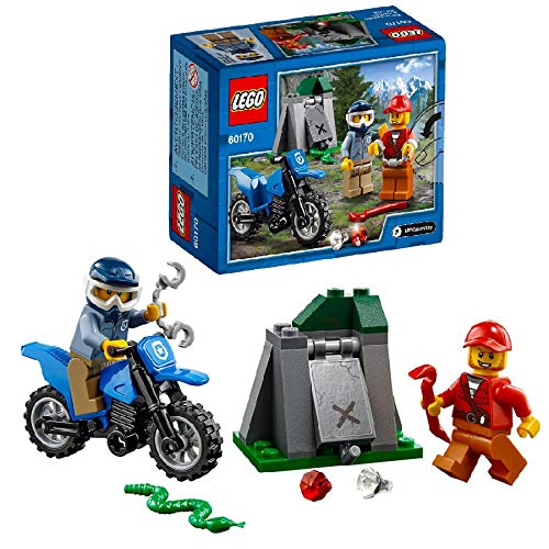 LEGO City Motorcycle Chase Building Toy Set 60170 - Off-Road Adventure Construction Kit for Kids - Perfect for Imaginative Play and Action Scenes