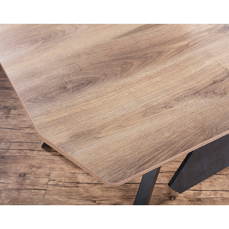 EASTON Electric Height Adjustable Standing Desk with Right Return - 2.2M Warm Oak & Black - Perfect for Home Office & Workspace Ergonomics