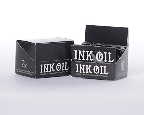 Premium Tattoo Aftercare Ink Oil - Organic Healing Ointment & Moisturizer for Tattoos | CPTG Therapeutic Grade Natural Skincare Oil | 3ml Travel Size (25-Pack Box) | Perfect for Fresh Tattoos, Dry Skin & Tattoo Maintenance