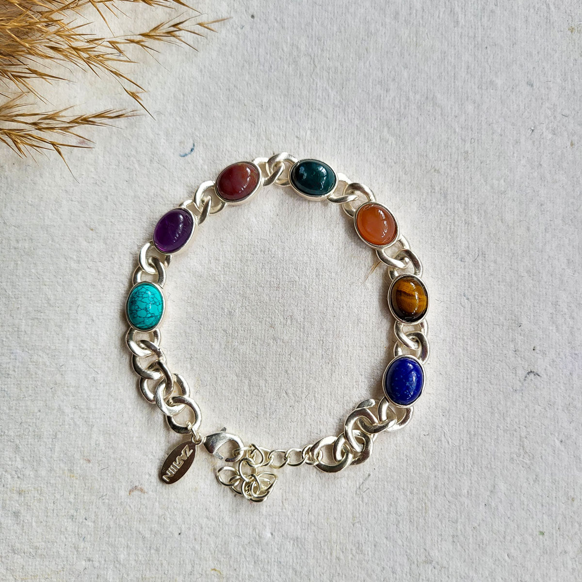 7 Gemstones Chakra Balancing Bracelet for Men - Set of 2, Natural Healing Stones for Meditation, Yoga & Spiritual Energy Balance