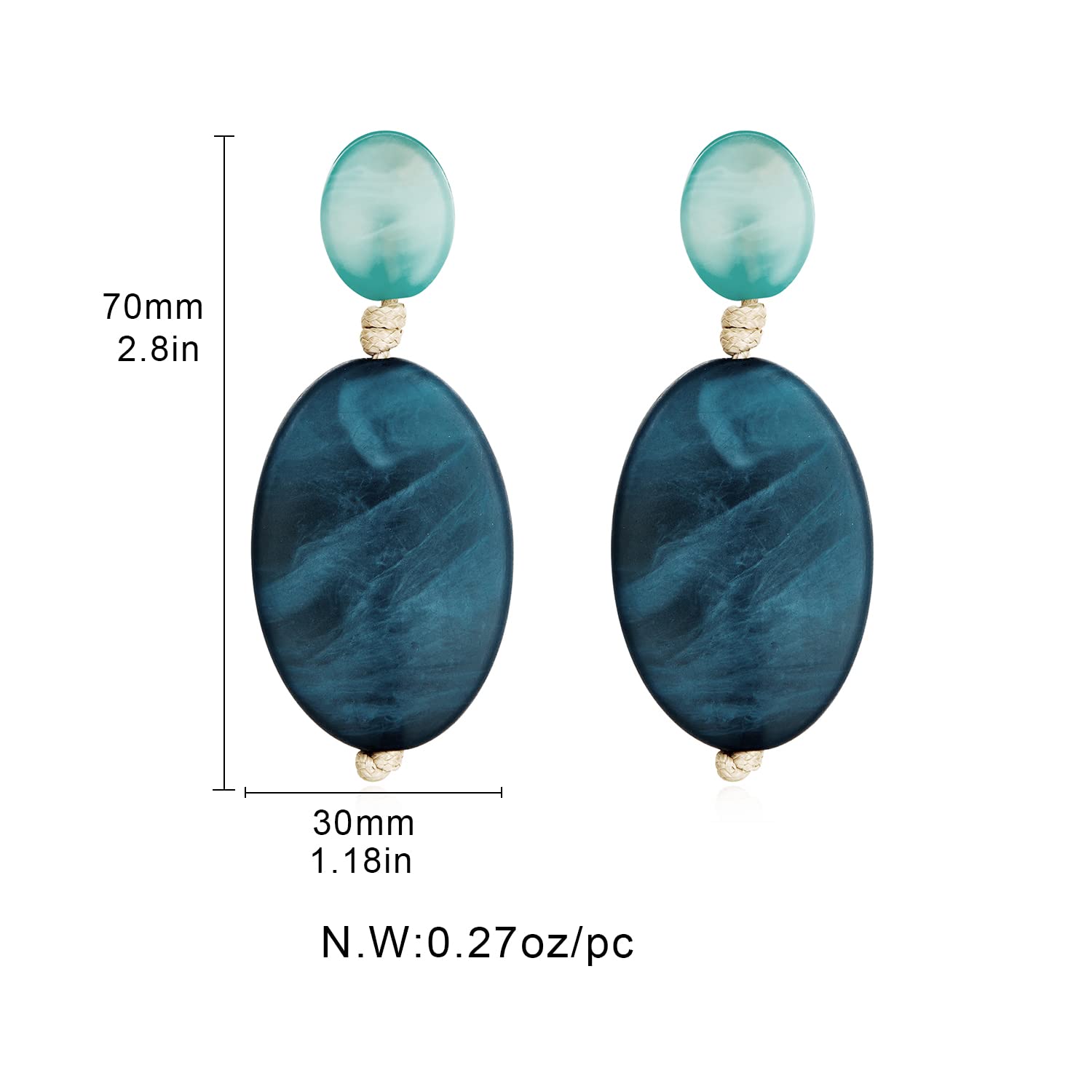 LILIE&WHITE Geometric Acrylic Resin Boho Earrings for Women - Multicolor Marbled Statement Dangle Earrings, Gold-Plated Retro Drop Earrings, Fashion Bohemian Jewelry - Perfect for Parties, Weddings & Everyday Wear