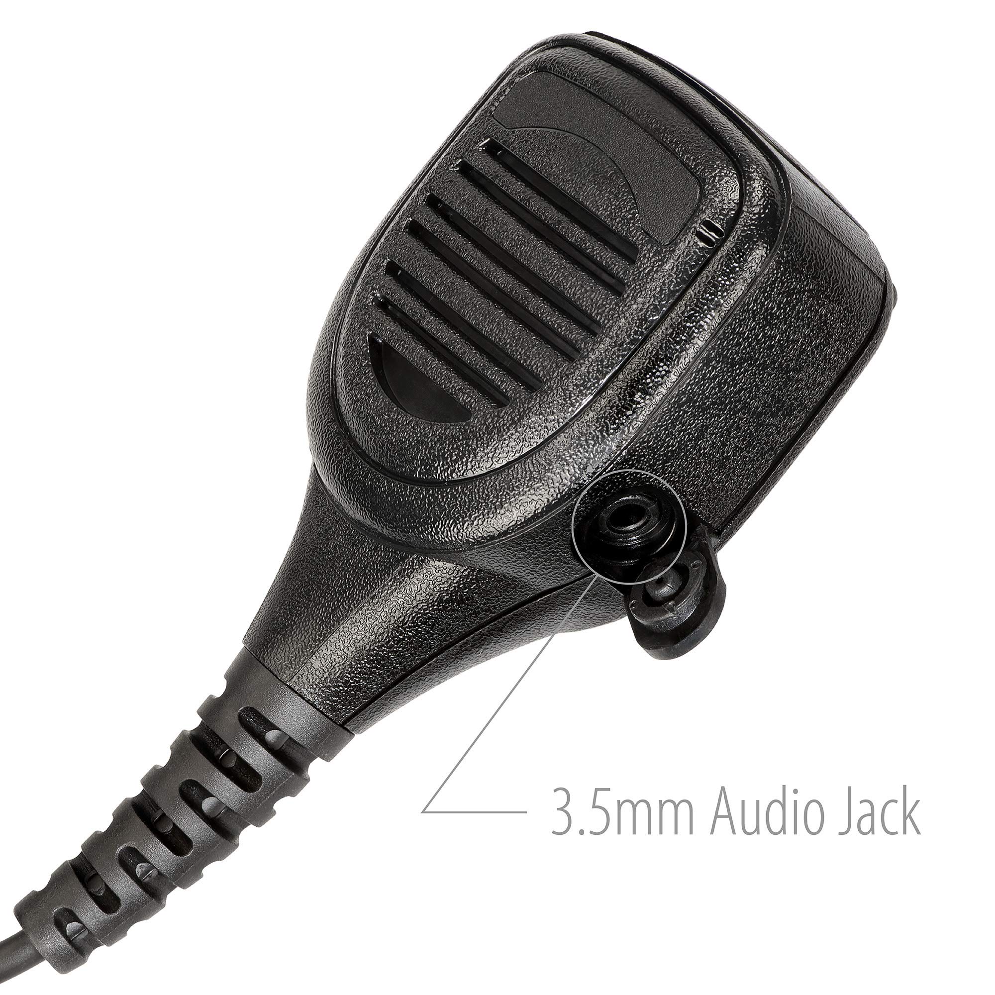 Arrowmax 4 Pack APM250-K2 IP56 Waterproof Shoulder Speaker Microphone - Compatible with Kenwood 2-PIN TK-2360 TK-3360 TK-2312 TK-3312 - Ideal for Outdoor Adventures, Construction Sites & Emergency Communication