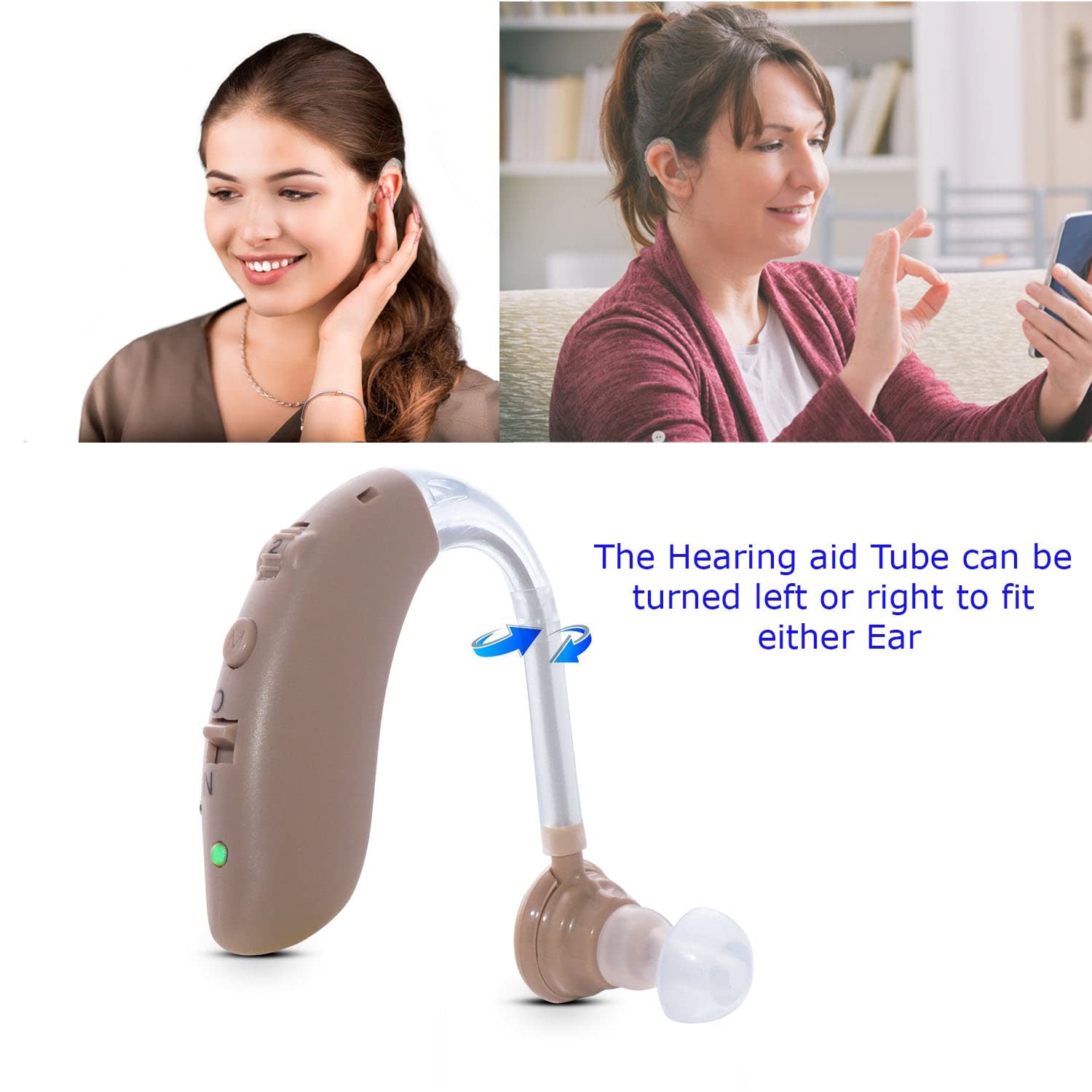 Rechargeable Digital Hearing Aid Amplifier with 4 Noise Reduction Modes - Personal Sound PSAP Device for Hearing Loss - Ideal for TV Watching, Conversations & Outdoor Activities