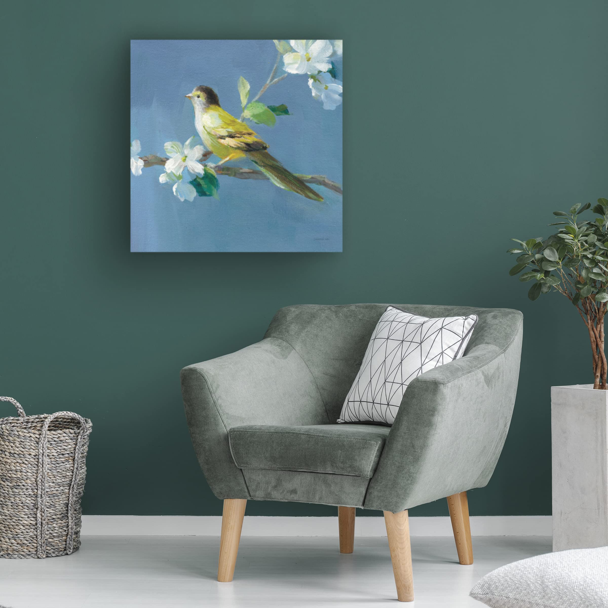 Kristy Rice 'Spray of Anemones III' Floral Canvas Wall Art Print - Hand-Painted Style Home Decor for Living Room, Bedroom & Office