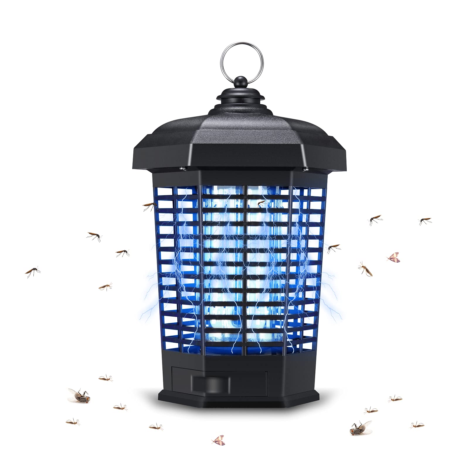 JCHOPE 12W High-Efficiency Indoor/Outdoor Fruit Fly Traps - 4000V Powerful Mosquito & Gnat Killer for Home, Backyard, Kitchen - Black Fly Trap for Fruit Flies, Mosquitoes, Gnats, Moths - Ideal for Kitchen Countertops, Patios, Gardens & Camping Areas