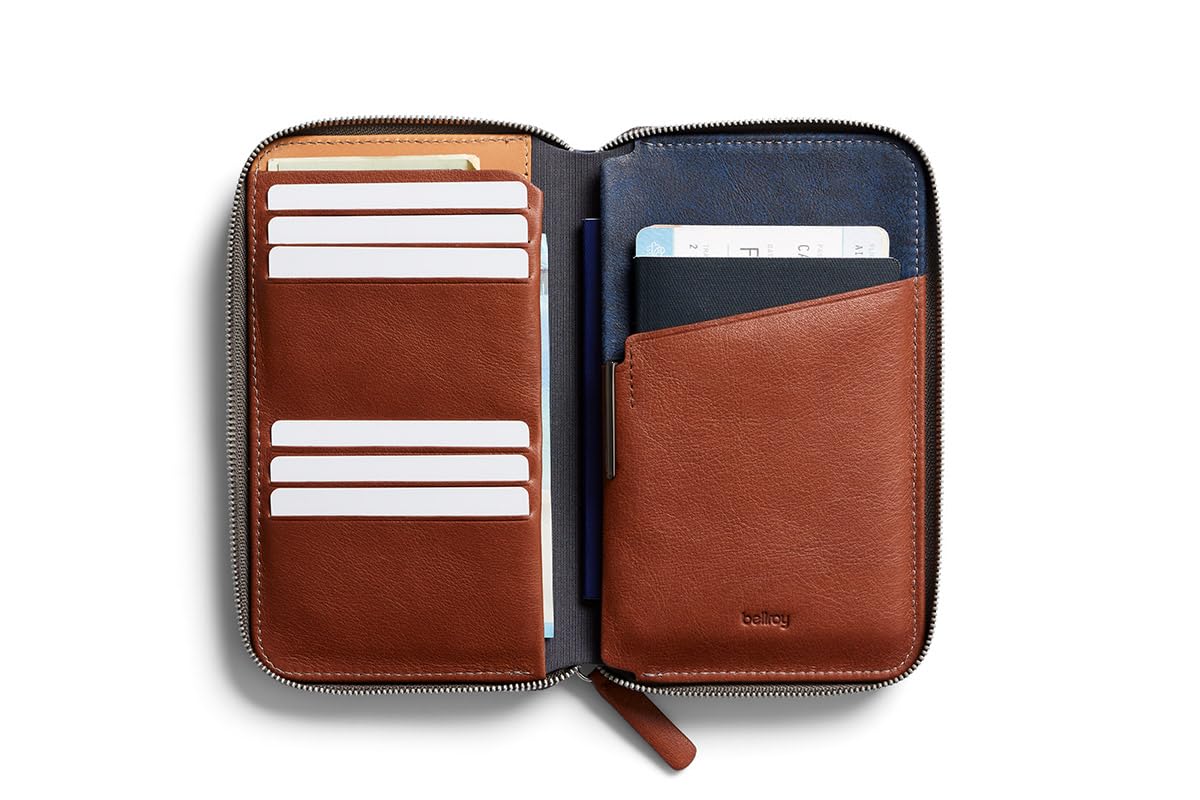 Bellroy Premium Leather Travel Folio – Second Edition in Ocean Blue | RFID Protection for Passport, Cards & Cash | Perfect for Business Trips & International Travel