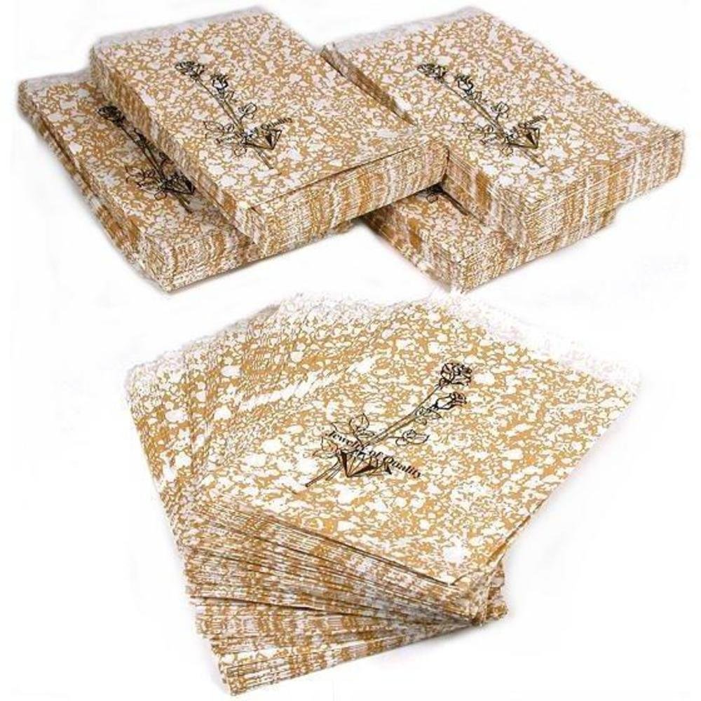 Premium 500-Pack Gold Gift Bags 4x6 Inches - Elegant Shopping Tote Bags for Parties, Weddings & Retail Packaging | Bulk Wholesale Kraft Paper Bags for Gifts, Favors & Small Business Sales
