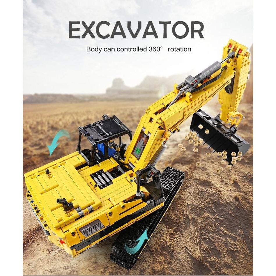 Mould King 13112 Motorized Mechanical Digger Building Blocks Set - STEM Educational Toy for Kids & Adults - Perfect for Construction Play, Engineering Learning & DIY Projects