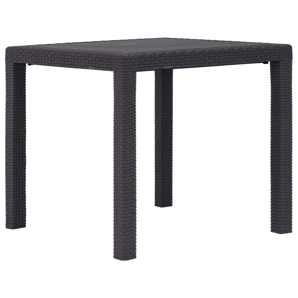 Brown Plastic Rattan Look Outdoor Side Table - 31.1