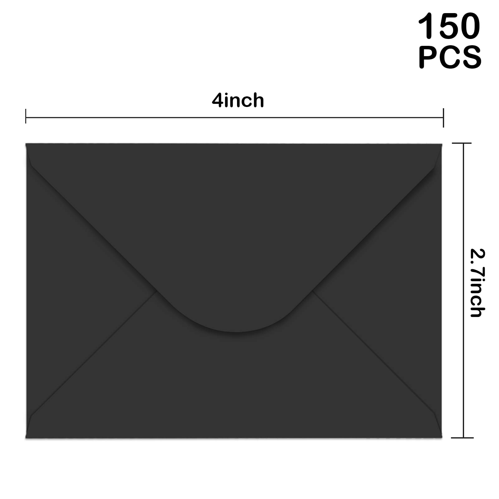 150 Pack Black Mini Gift Card Envelopes (4