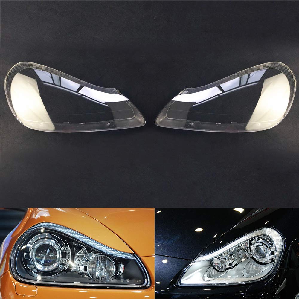 Porsche Cayenne Headlight Cover 2007-2010 - Clear Lens Replacement Pair for Night Driving