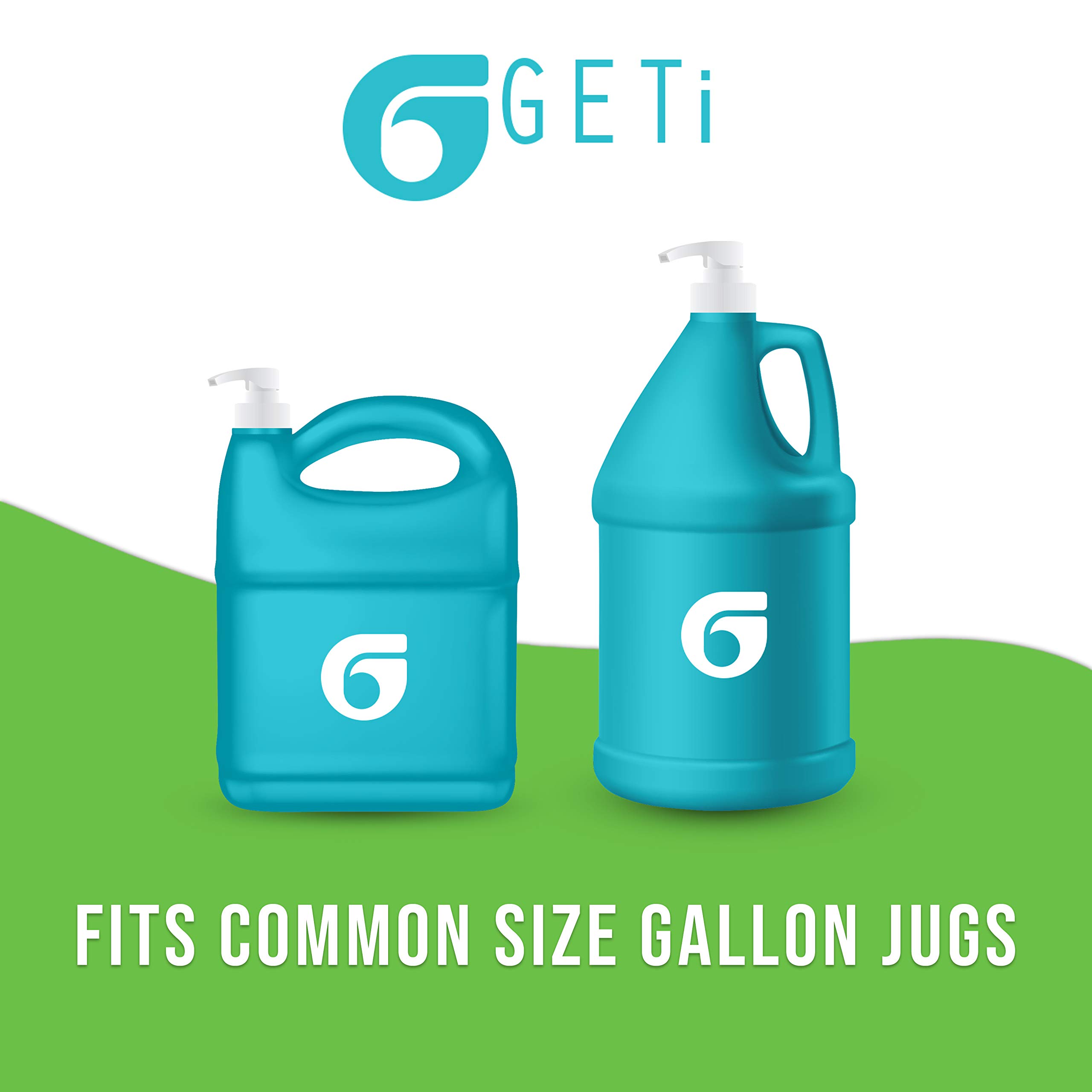 Geti Beauty Universal Gallon Shampoo Pump Dispenser - 128oz Liquid Pump for Shampoo, Conditioner, Hand Sanitizer, Massage Oil, Creams & Pet Shampoo - 4cc Output (6-Pack) - Perfect for Salon, Home & Pet Grooming Use