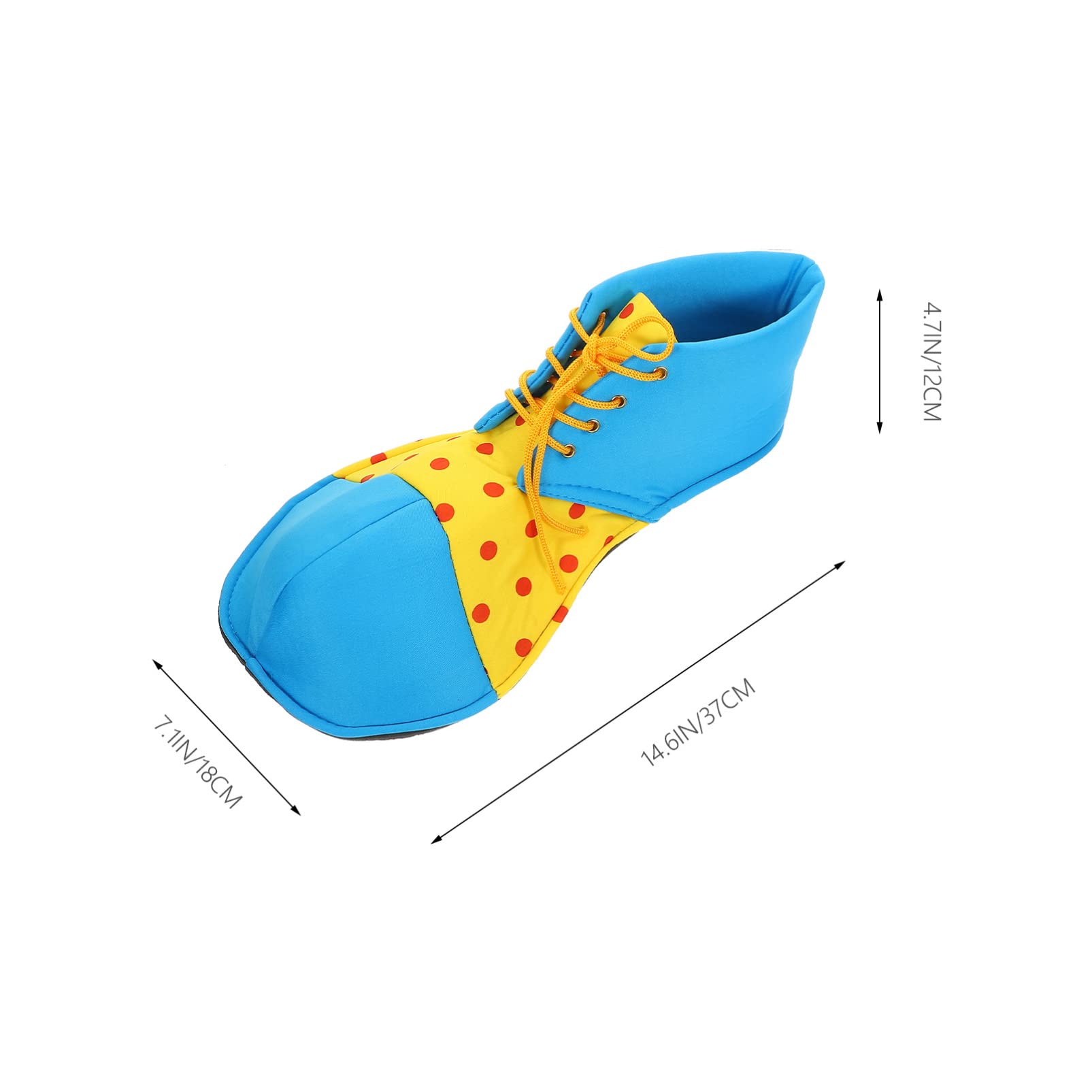 Bright Color Halloween Clown Shoes - Pair of Blue & Yellow Clown Costume Accessories for Cosplay, Halloween Parties & Circus Performances