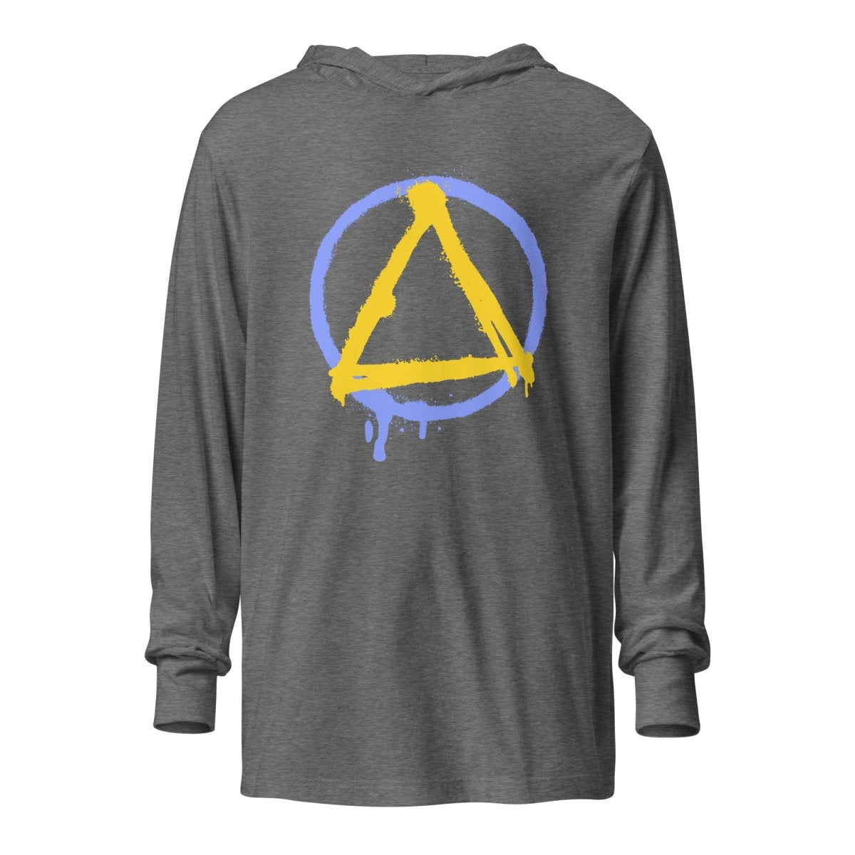 Graffiti Sobriety Symbol 'Nope' Hooded Long Sleeve Tee - Streetwear Fashion for Urban Lifestyle & Music Festivals