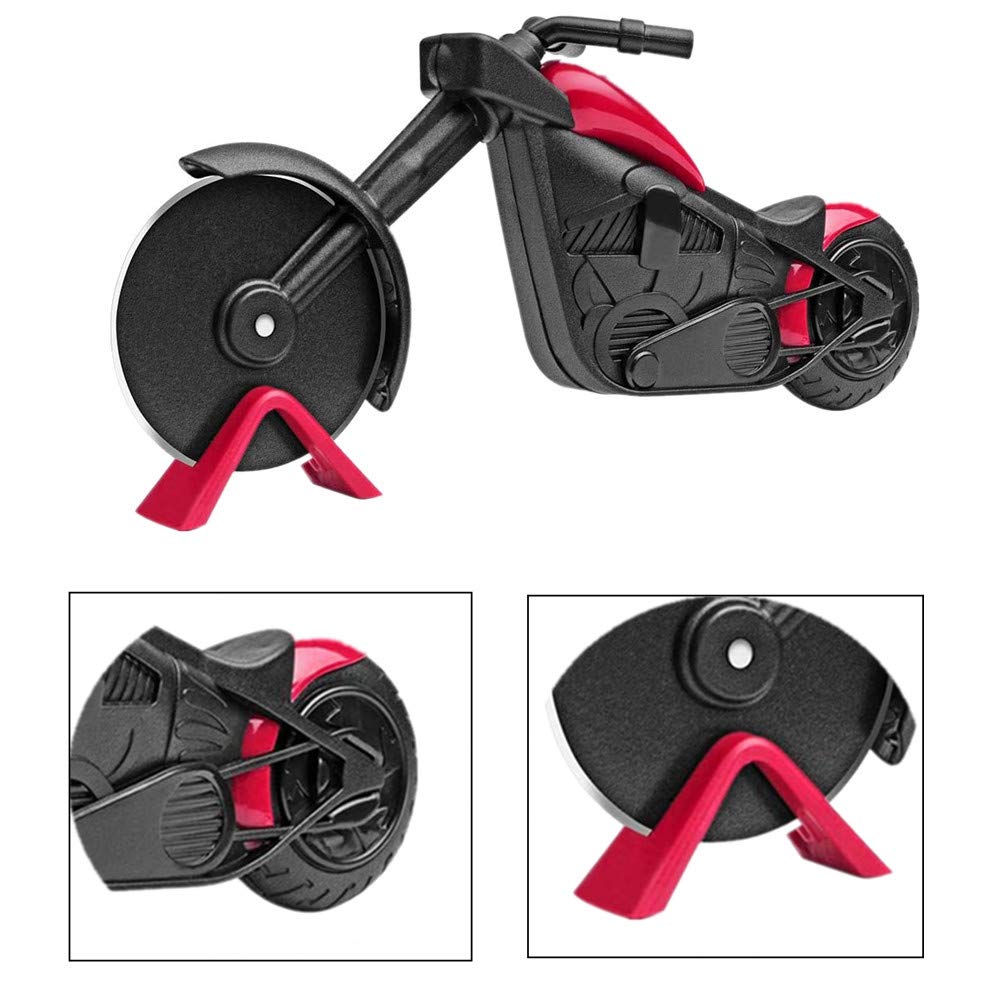 Stainless Steel Motorcycle Pizza Cutter Wheel - Professional Kitchen Tool for Slicing Pizzas, Pies & Dough - Perfect for Home Cooking, Restaurants & Pizza Parties