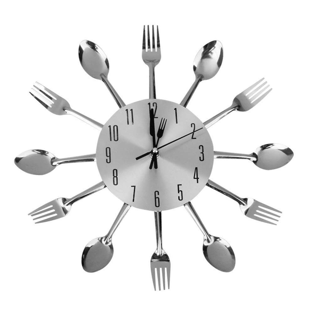 Stylish Spoon Fork Wall Clock - Kitchen & Dining Decor for Home