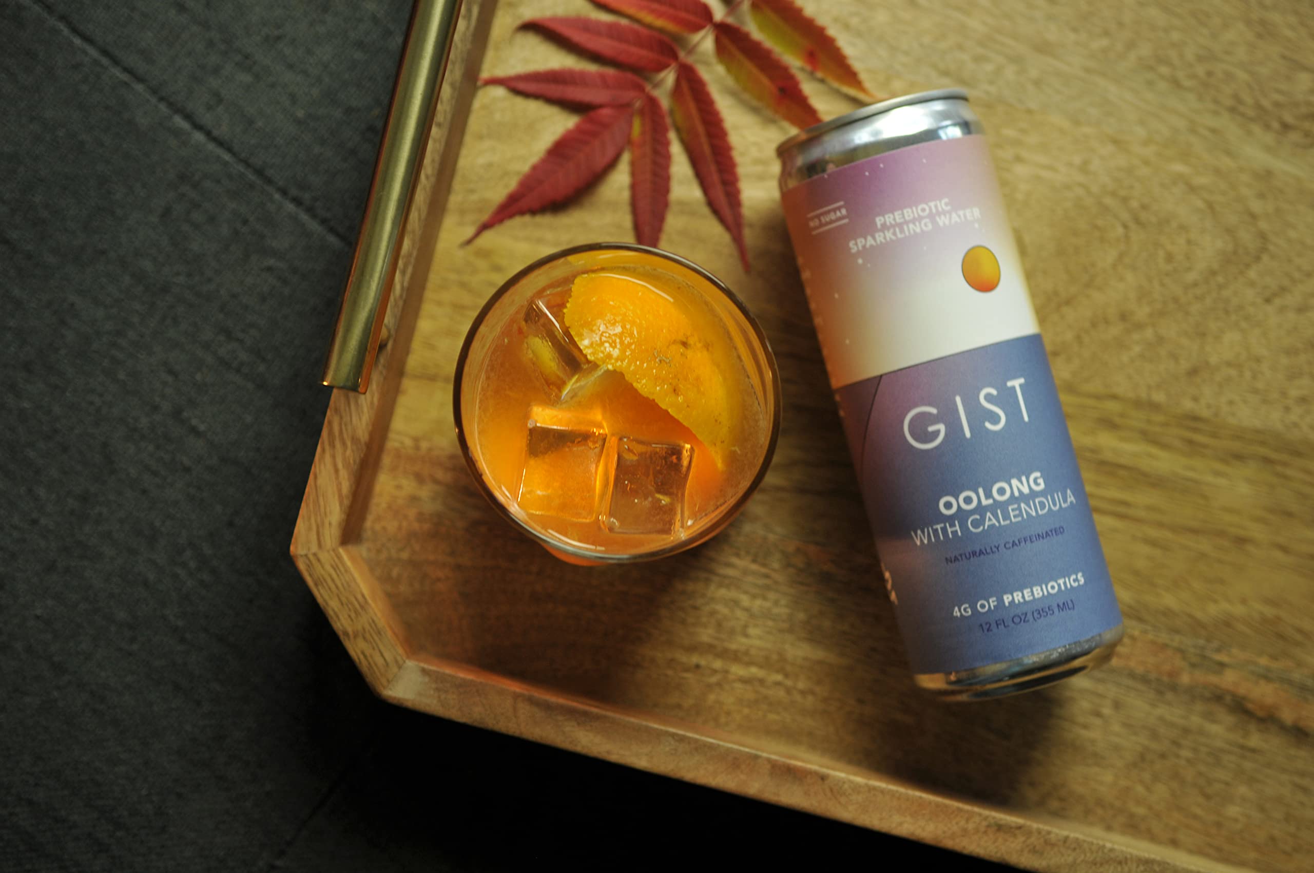 Organic Gist Functional Herbal Beverage - Oolong Tea with Calendula (12 fl oz, Pack of 12) | Sugar-Free, 4g Plant Fiber, 2g Plant Protein | Refreshing Drink for Wellness, Hydration & Daily Energy Boost