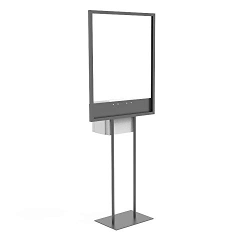 FixtureDisplays® White Metal Collection Box Stand - Bulletin Board Poster Donation Ballot Organizer (11063+10918-WHITE-NF) for Schools, Offices & Community Centers