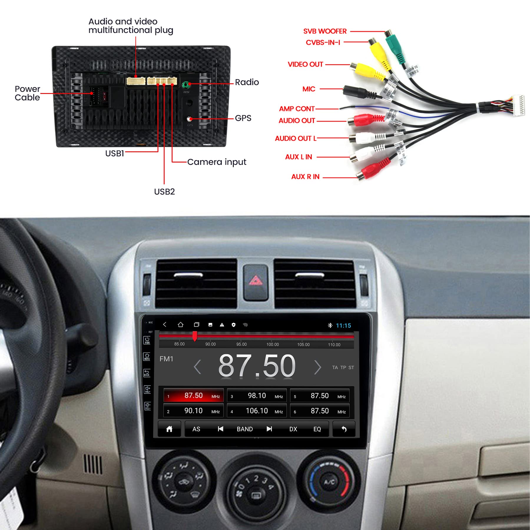 Android 10 Car Stereo for Toyota Corolla 2009-2012 | 9