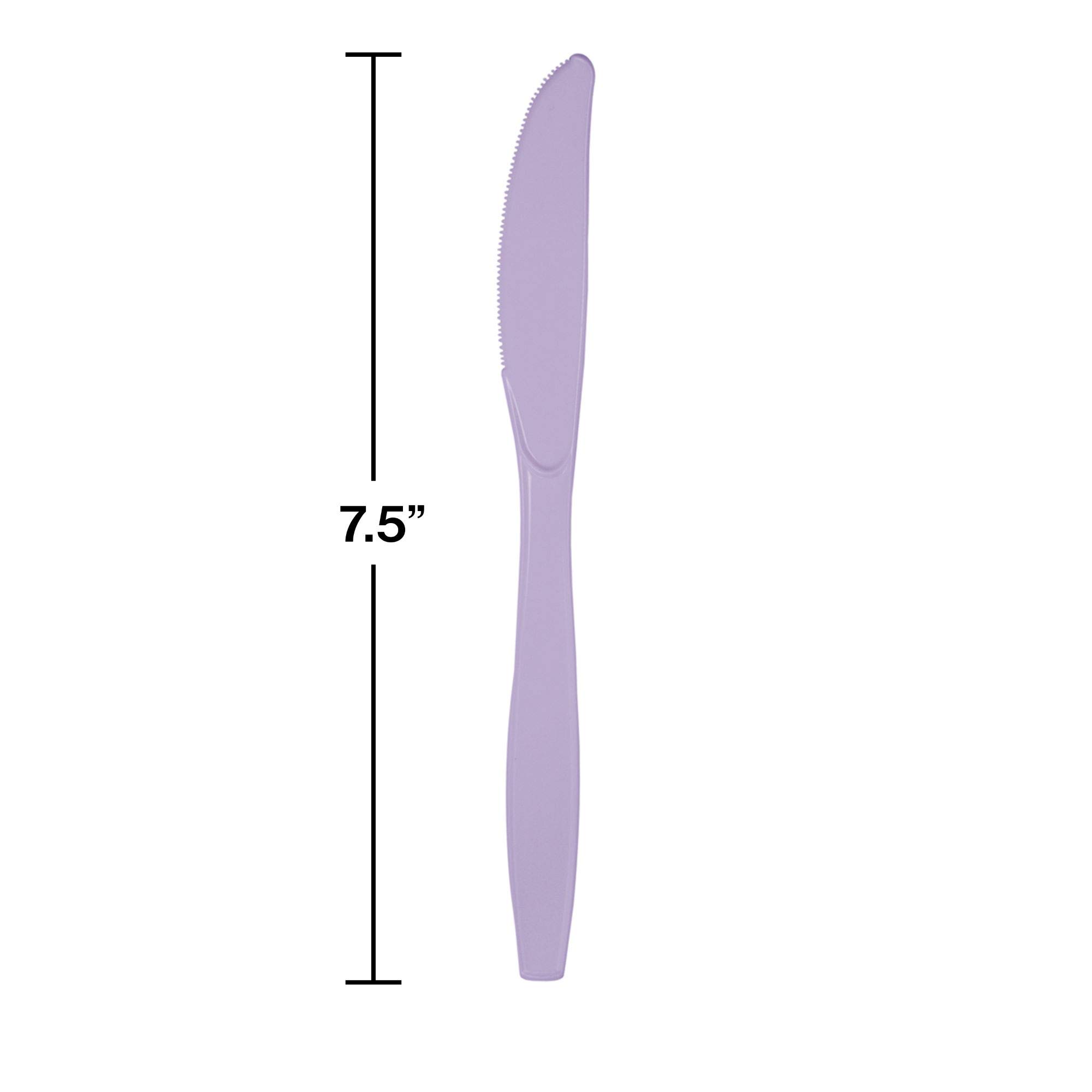 288-Pack Purple Reusable Plastic Party Knives 7.5 Inch - Bulk Disposable Cutlery for Birthday, Wedding, Picnic & Outdoor Events