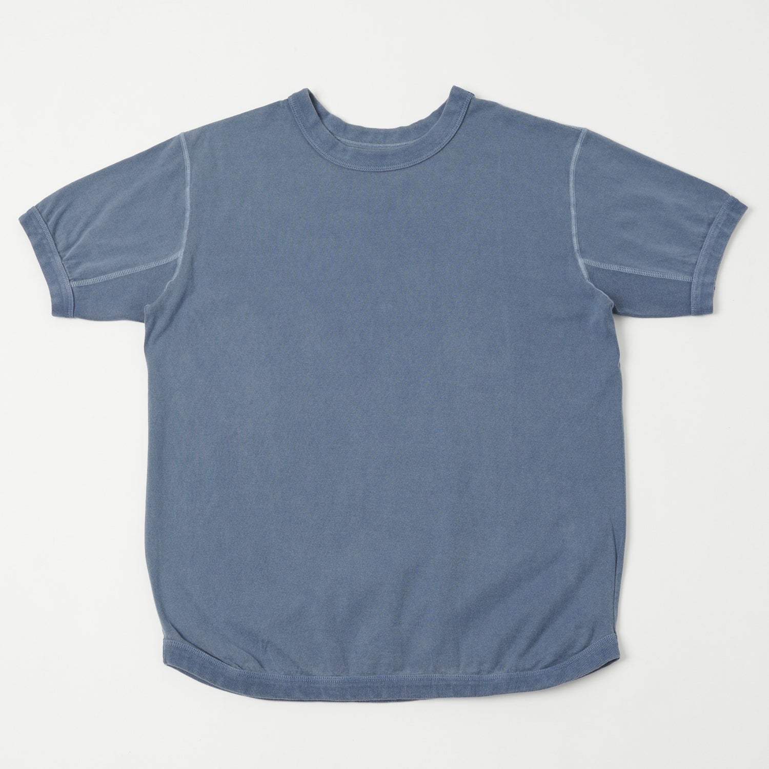 Full Count 5222 Flat Seam Heavyweight Short Sleeve T-Shirt - Navy Blue - Premium Cotton Tee for Men - Casual Wear & Street Style Outfits