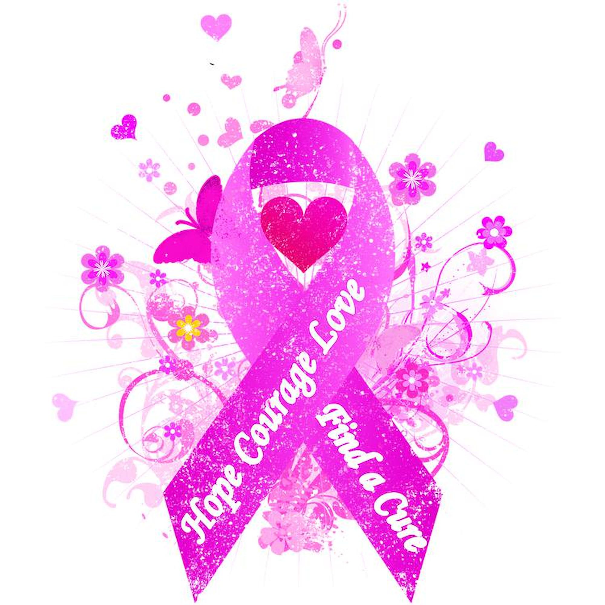Pink Ribbon Vintage Square Car Magnet 3x3 Inch - Breast Cancer Awareness Bumper Sticker - Strong Magnetic Car Decal for Vehicles, Trucks & SUVs - Perfect for Fundraising Events & Awareness Campaigns