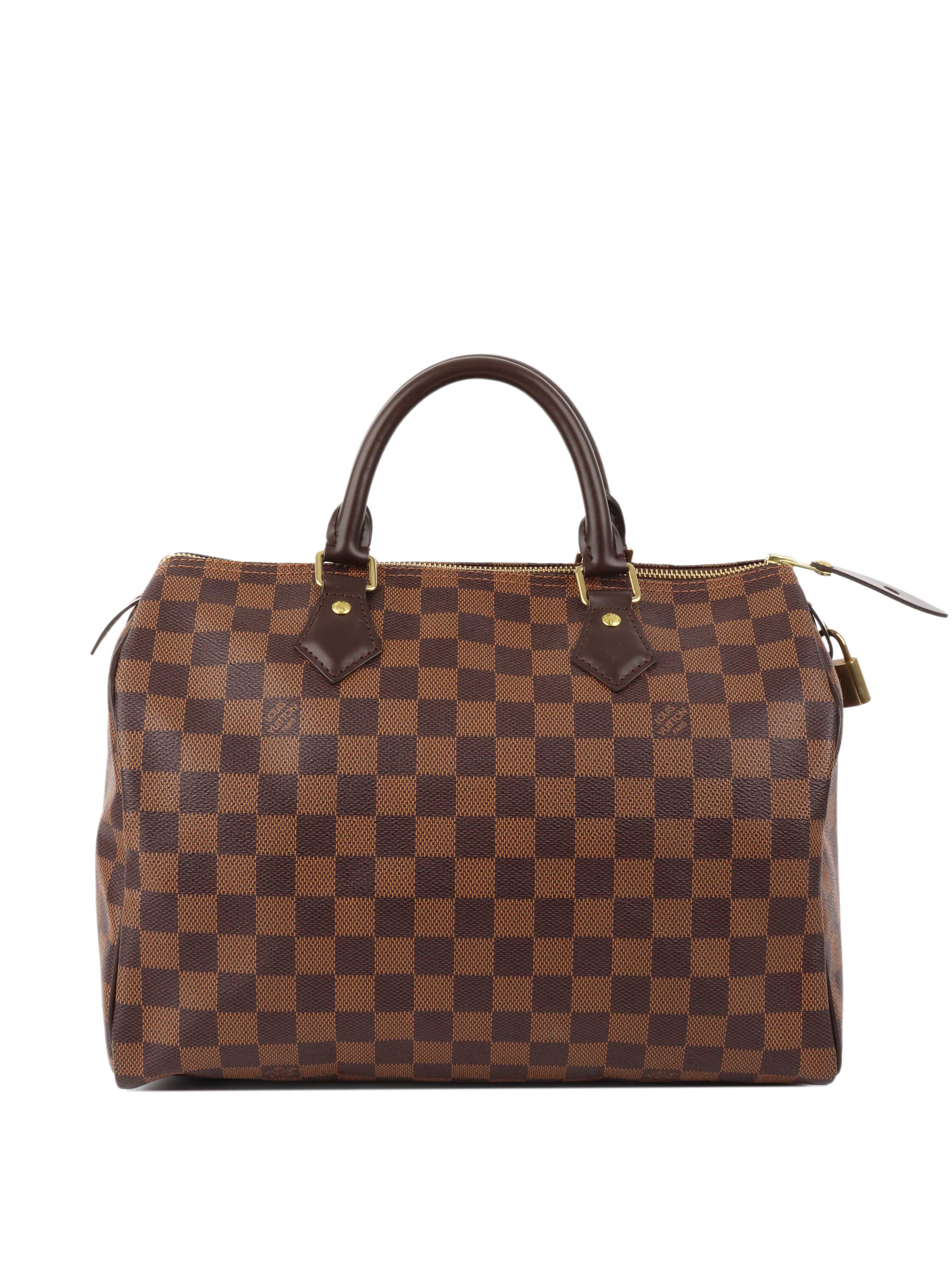 Louis Vuitton Damier Ebene Speedy 30 Handbag - Authentic Luxury Crossbody Bag for Women | Perfect for Travel, Work & Everyday Use