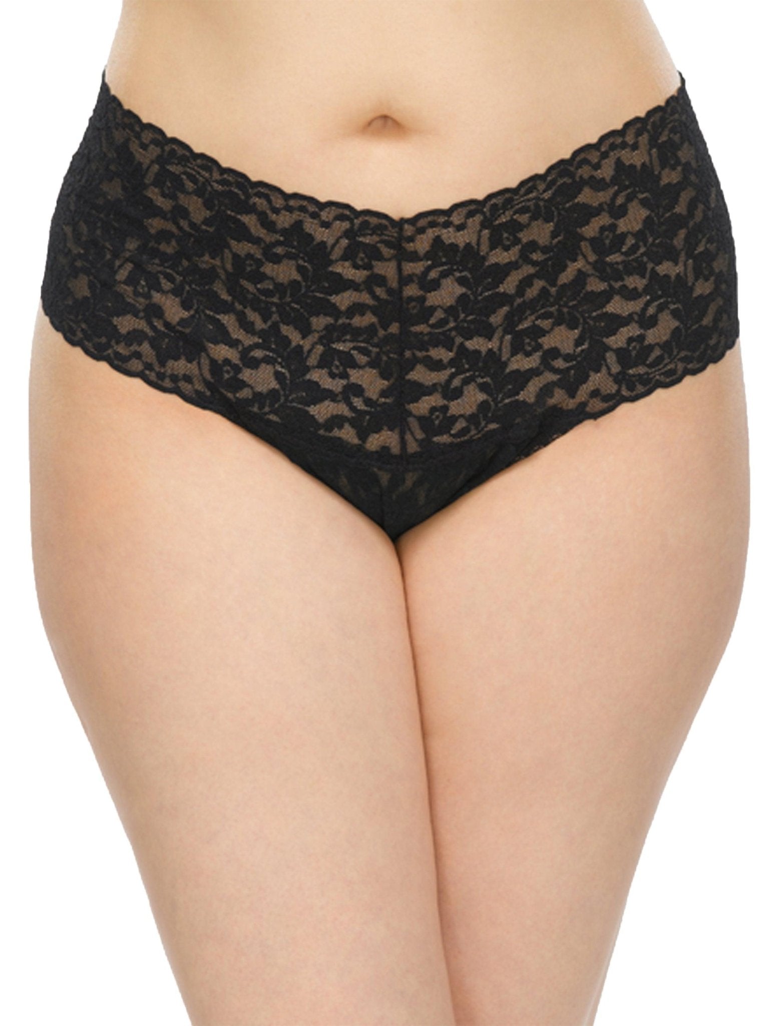 Plus Size Retro Lace Thong Panties - Comfortable High Waist Underwear for Women | Perfect for Everyday Wear & Special Occasions