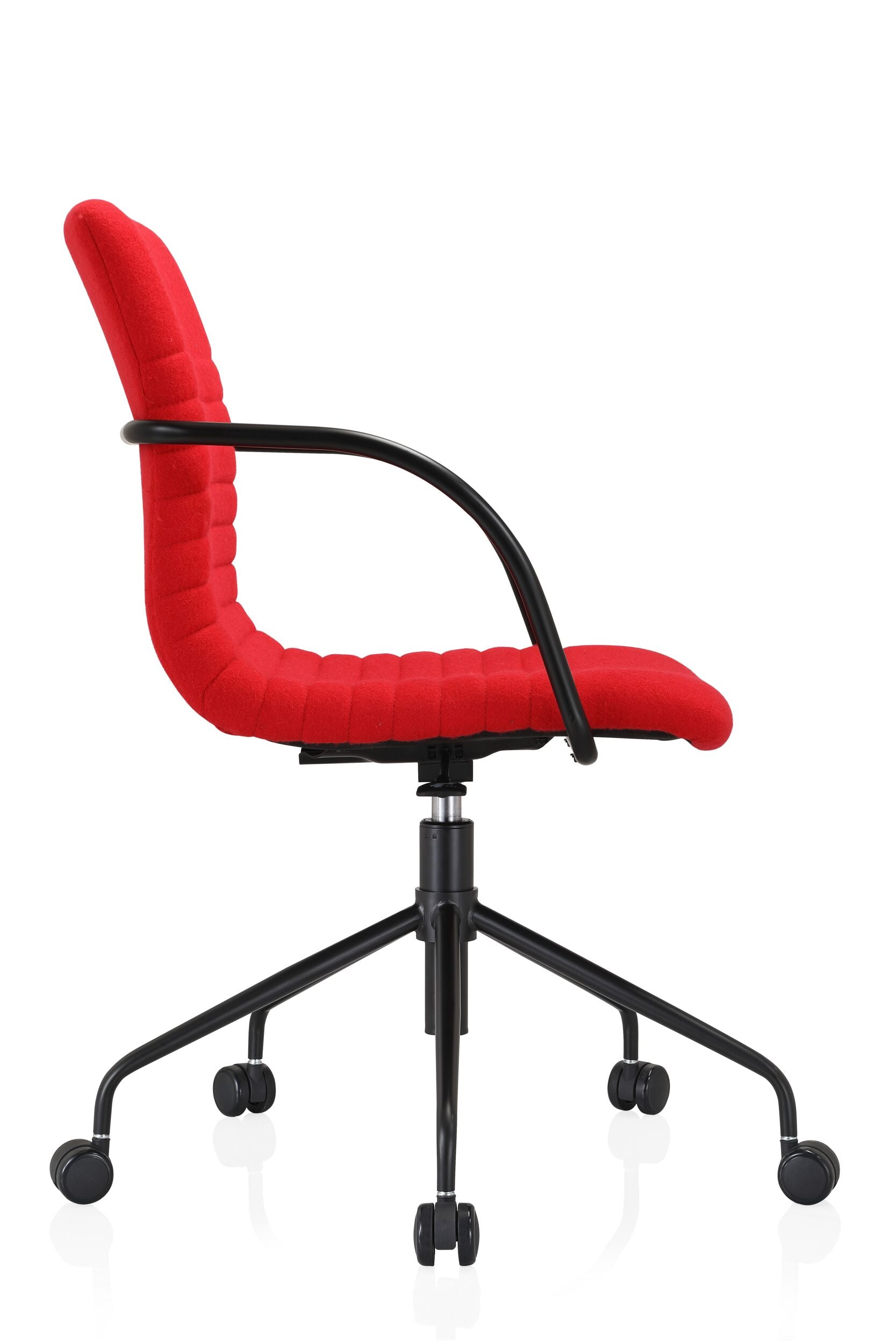 Akiko Mid Back Cashmere Office Chair - Ergonomic Desk Chair with Lumbar Support, Soft Red Fabric for Home & Office Workspace - Perfect for Long Hours of Sitting, Computer Work, and Conference Meetings