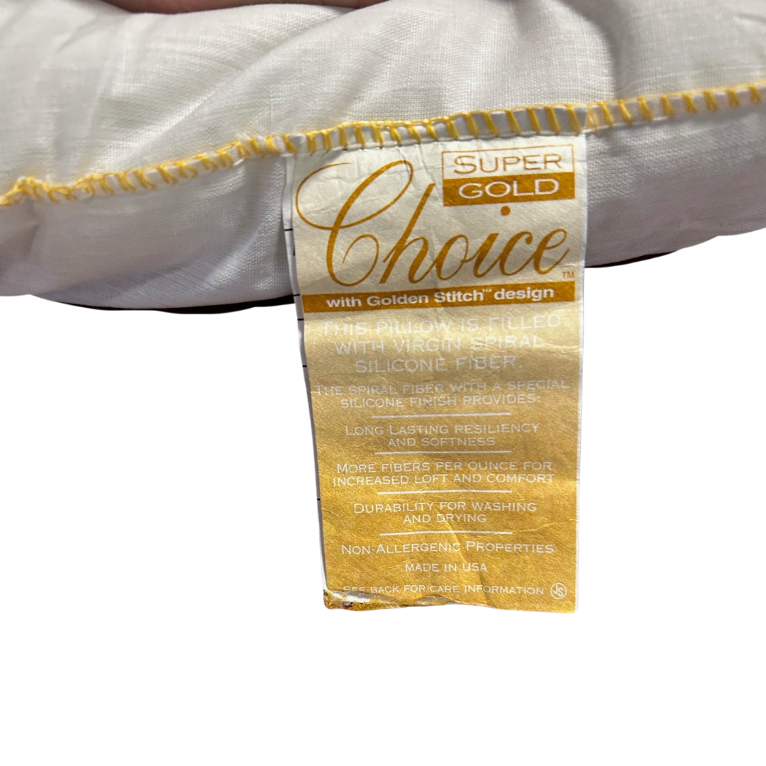 JS Fiber Super Gold Choice Pillow - Premium Heavyweight Bed Pillow for Side & Back Sleepers | Ideal for Home, Hotel & Travel Use