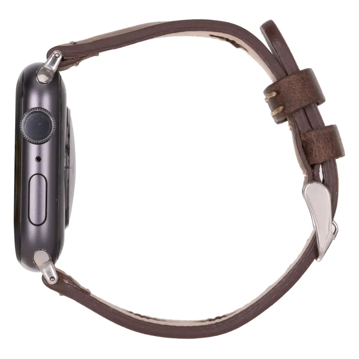 Premium Dark Brown Leather Sport Strap for Apple Watch - Comfortable & Durable Replacement Band for Workouts, Running & Everyday Use