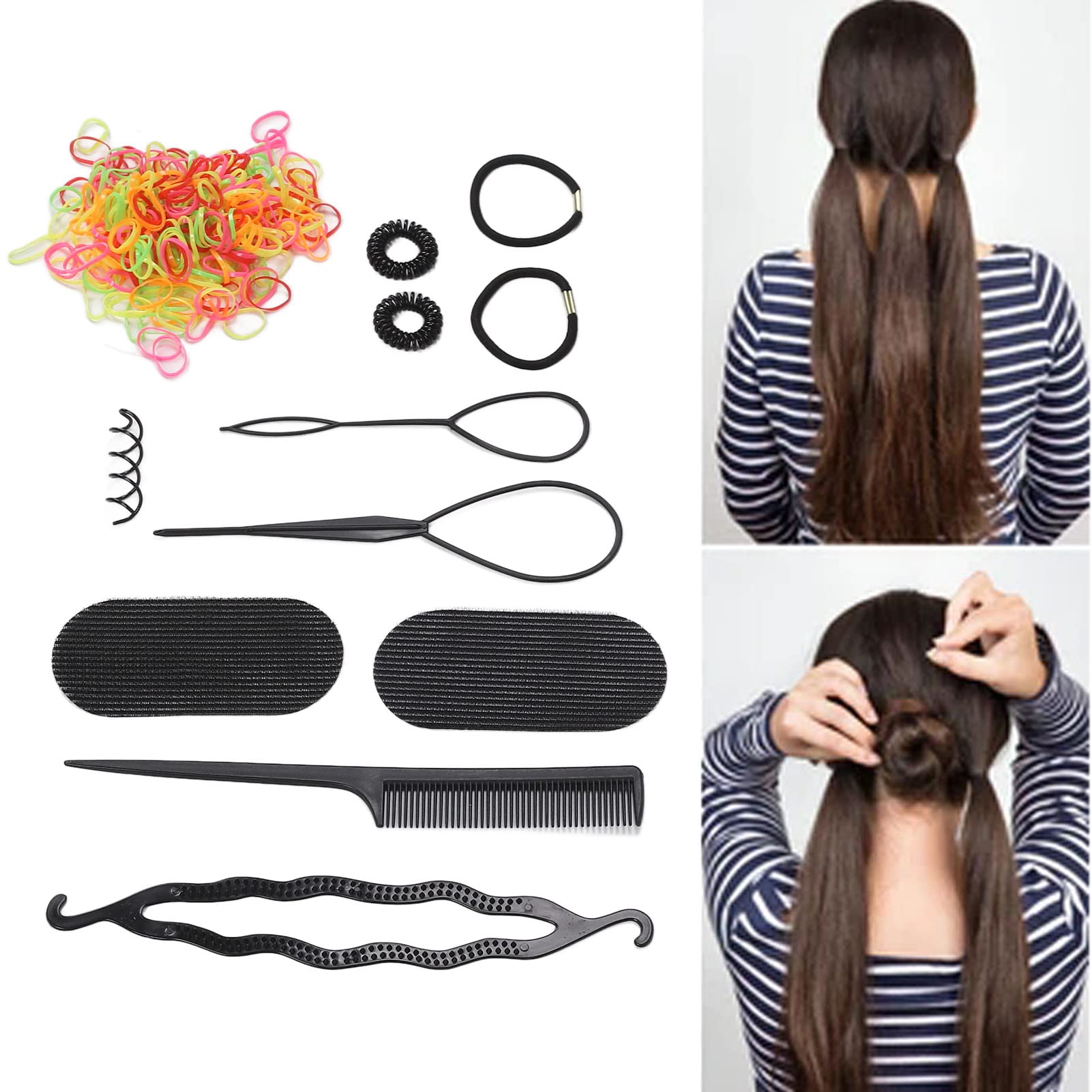 12pcs Spiral Hair Ties Set - Hair Styling & Modeling Tool for School, Work, Gym & Everyday Use - No Damage Hair Accessories for Women & Girls