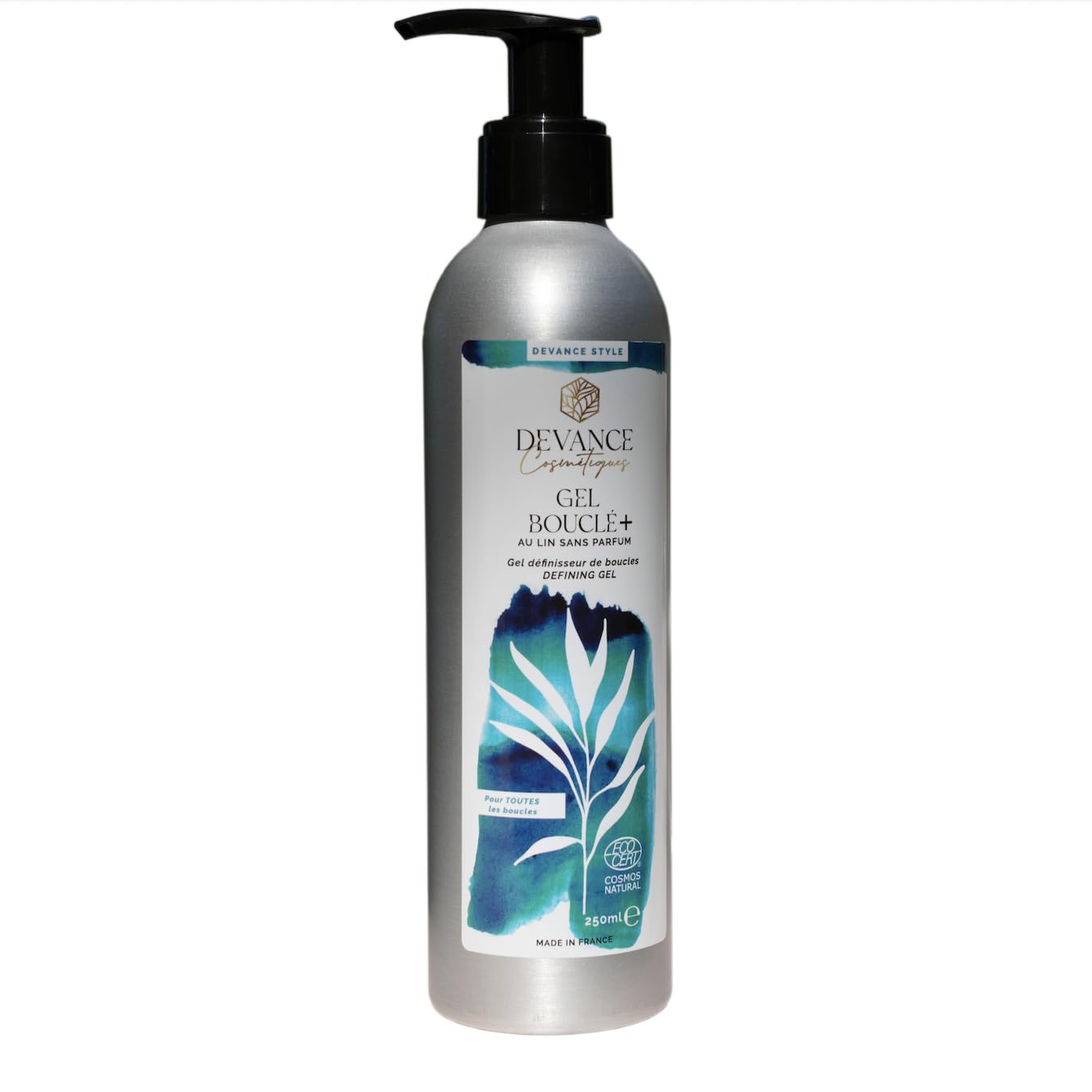 Devance Organic Flax Curl Defining Hair Gel - COSMOS Natural Certified, 250ml | Hydrating & Frizz Control for Curly Hair | Perfect for Daily Styling & Natural Curl Enhancement