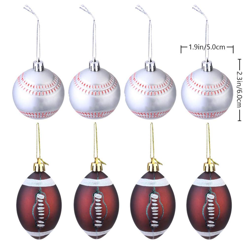 BESTOYARD 12-Piece Football Party Decorations Set - Sports Theme Tree Balls for Christmas, Holiday & Game Day Celebrations | Perfect for Football Themed Parties, Home Decor & Festive Gatherings