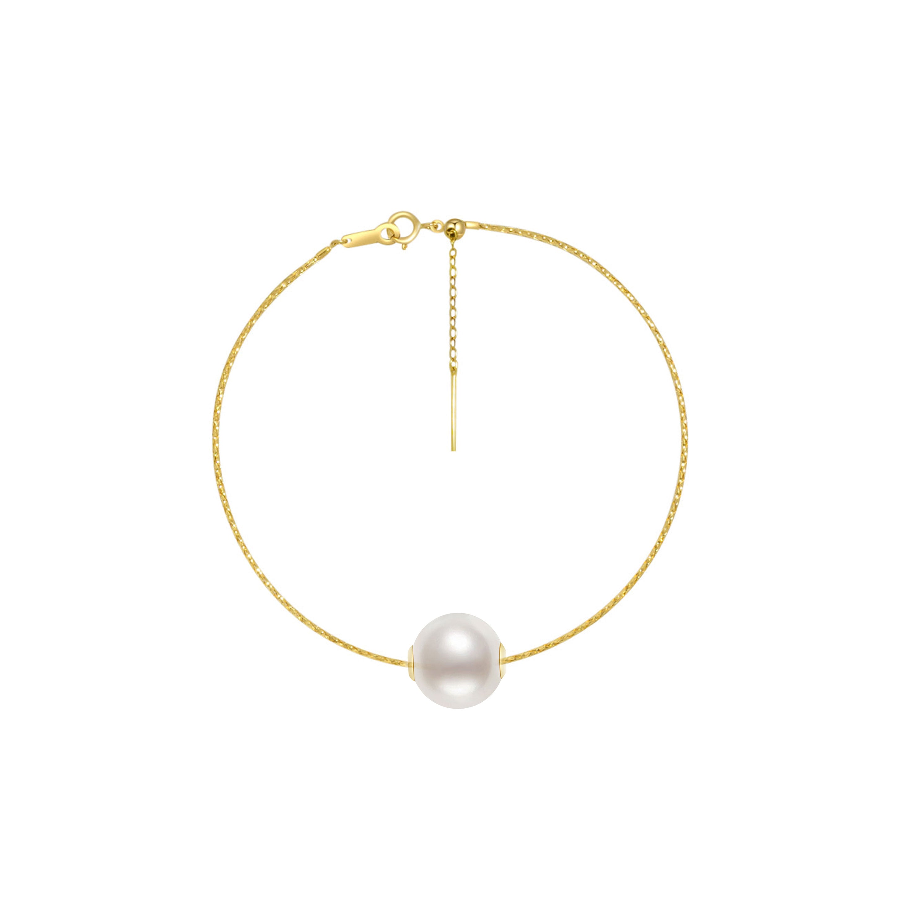 18K Gold Interchangeable 9-10MM Pearl Bracelet | Elegant Pearl Jewelry for Women | Perfect for Weddings, Parties & Special Occasions | KB00004