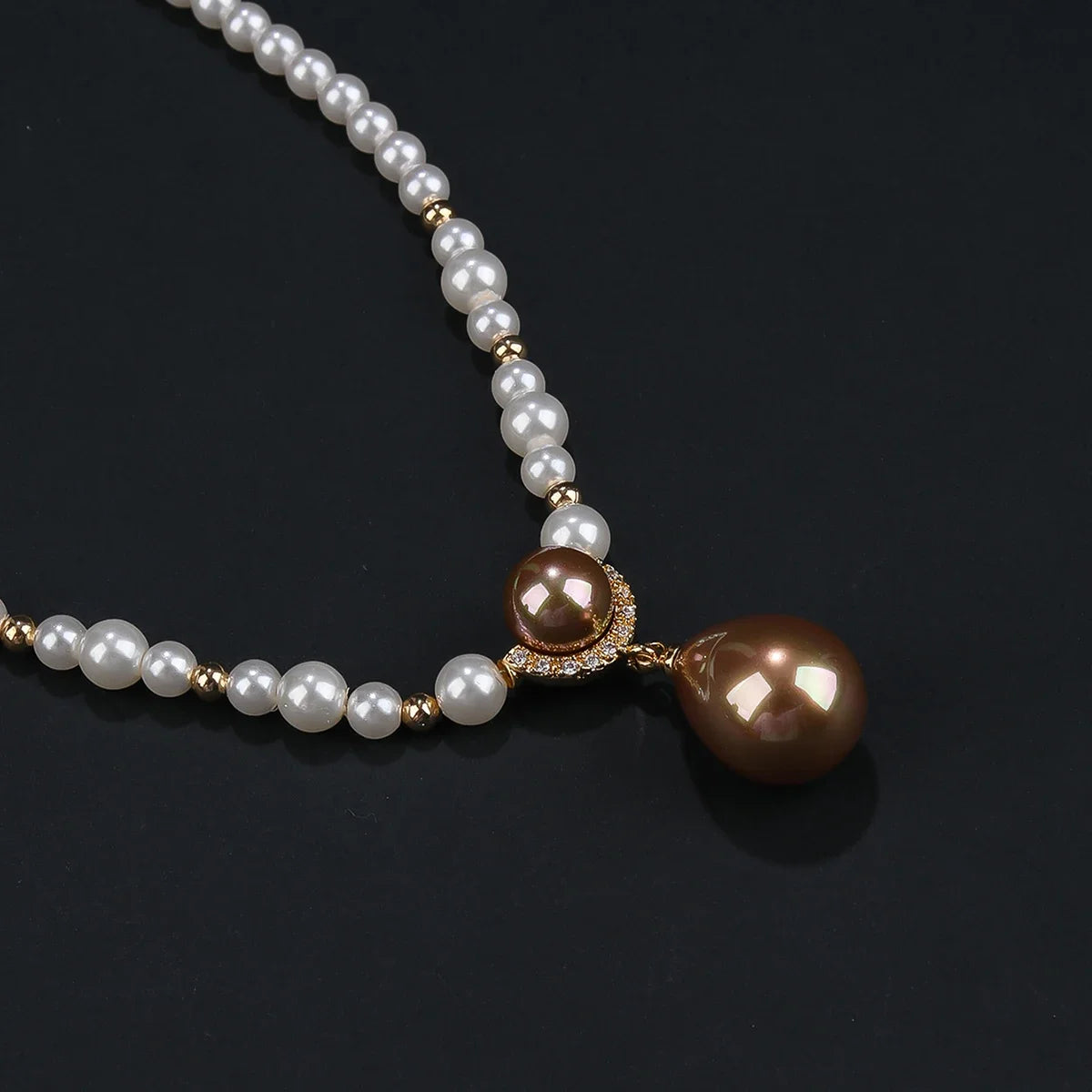 Elegant White Cubic Zirconia Pearl Necklace Set for Women - Bridal Wedding Jewelry CN11298 | Perfect for Bridal Party, Anniversary Gifts & Special Occasions
