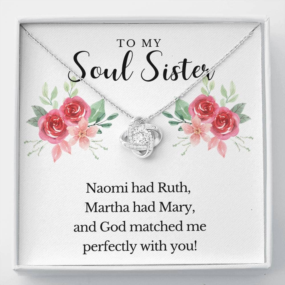 Christian Best Friend Necklace - Soul Sister Jewelry Inspired by Naomi and Ruth Bible Verse - Meaningful Gift for Women - Perfect for Church, Baptism, Sisterhood & Spiritual Bonding
