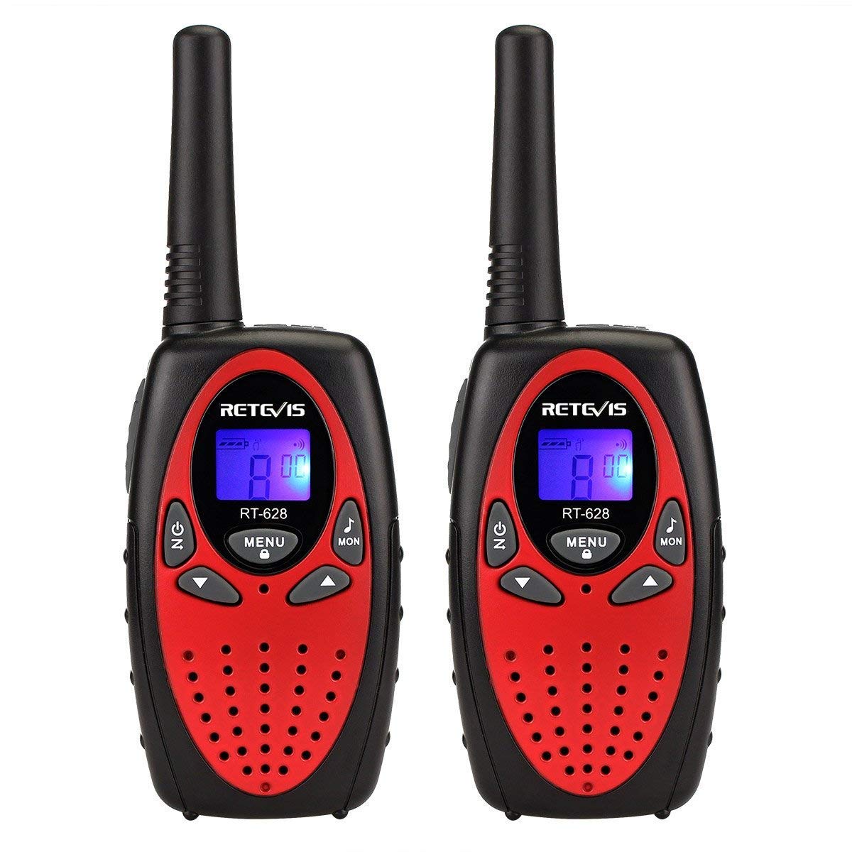 Retevis RT628 Kids Walkie Talkies - Long Range VOX & Keypad Lock, Birthday & Holiday Gifts, Easy to Use for Camping, Hiking & Outdoor Adventures (1 Pair, Red) - Perfect for Family Trips, Theme Parks & Emergency Communication
